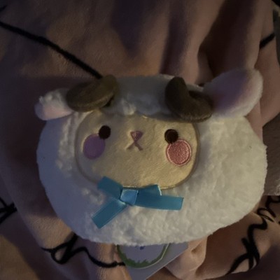 Korohitsuji Mini Sheep Plush Stuffed Animal White Beige Blue Bow w/ Tags