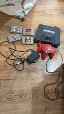Nintendo 64 N64 Console Bundle Red Controller & 4 Games Inc Mario Kart
