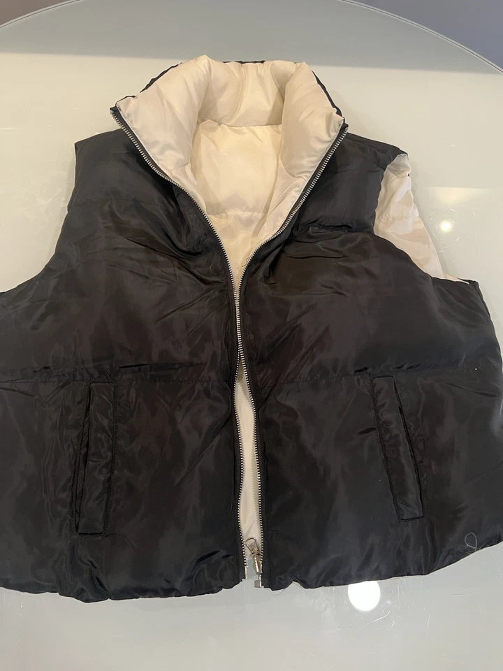 Chaleco reversible negro blanco Foto 4 de 4