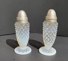 Vintage Fenton Opalescent Hobnail Salt & Pepper Shaker Set
