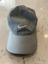 NEW Nike Featherlight Dri-Fit Gray Strap Back Adjustable Swoosh Logo Hat Cap