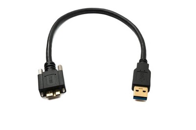 SYSTEM-S USB 3.0 Kabel 30 cm Micro B Stecker zu 3.0 Typ A Stecker Panel Mount