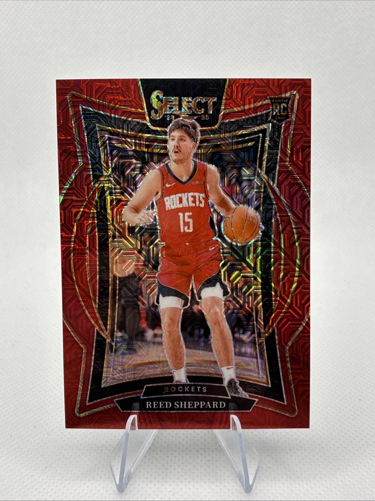 2024-25 Panini Select - Concourse Reed Sheppard #68 Red Mojo Prizm /20 (RC)