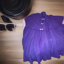 Purple Shire Wool Cloak Cape Fine Wool Cosplay Costume Heavy Hardware OSFM