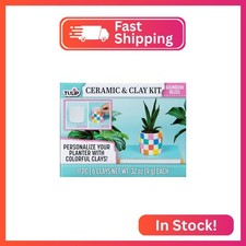 Tulip Ceramic & Clay Planter Decorating Kit, Retro Designs, Sensory Craft Activi