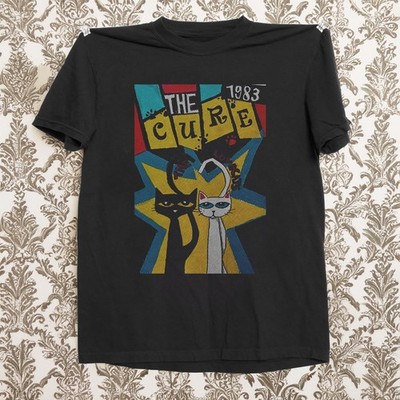 NEW! The Cure Lovecats 1983 Band T-Shirt Black Cotton T-shirt Size S-5XL