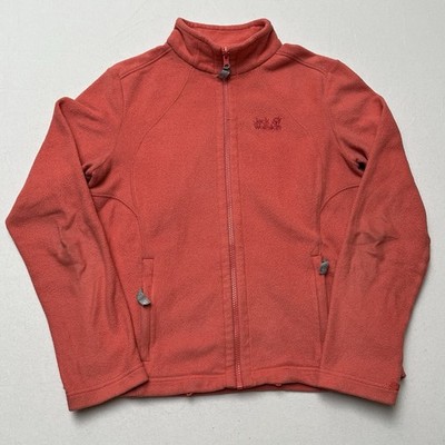 Jack Wolfskin Damen Fleecejacke Rot Zip Outdoor Größe M #E6-5