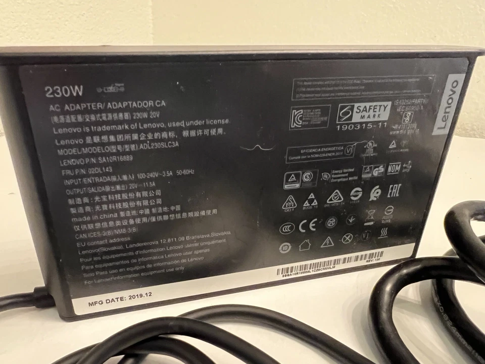 For Lenovo ThinkPad P15 Gen 1 20V 11.5A ADL230SDC3A 100%Original 230W AC Adapter - Image 2 of 4