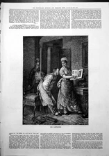 Old Caretakers Cleaner Maid Looking Photos Disturbed Friend Family 1887 19th