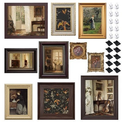 10 Pack Vintage Picture Frames for Wall or Tabletop Display Ornate Vintage Fr...