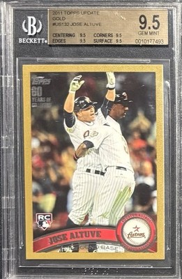2011 Topps Update Jose Altuve Rookie Gold /2011! Beckett Quad 9.5! Astros! HOF?!