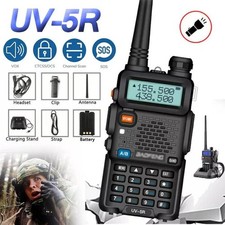 BAOFENG UV-5R II Tri-Band Walkie Talkie Long Range FM Two Way Radio & Headset