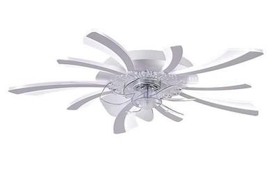 Becailyer Moderner Deckenventilator mit Beleuchtung, 52 W, dimmbarer,