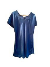 Vintage Victoria's Secret Gold Label Cobalt Blue Satin Nightgown Size P/s