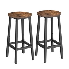 VASAGLE Bar Stools, Set of 2 Bar Chairs, Steel Frame, 25.6 Inch Tall, for Kitche