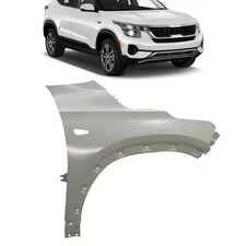 Primered Steel Front Fender W/Side Lamp Hole Compatible with 2021-2024 Kia