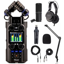 Zoom H5Studio Recorder  ZDM-1 Podcast Mic Pack  Desk Stand  32-Bit Float Kit