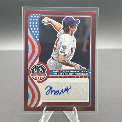 Jackson Hoyt Auto 2025 Panini USA Stars & Stripes Rookie Red Holo /99