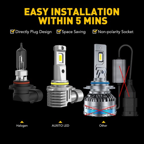 9005 9006 Kit de faros LED Combo 4*Bombillas 6500K haz alto bajo súper blanco brillante - Imagen 7 de 12