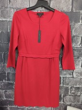 Tahari Sheath Dress 10 Red 3/4 Long Sleeve Stretch Side Zip Washable Career NWT!