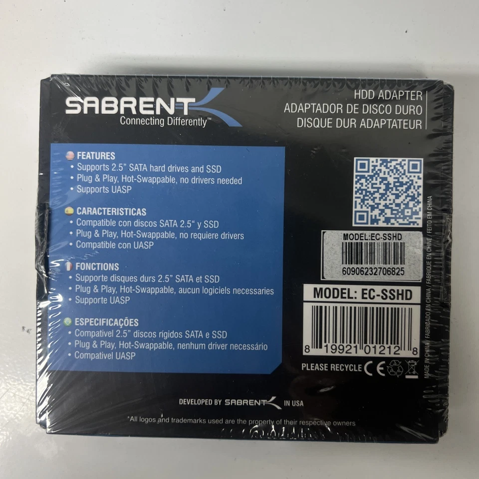 Sabrent 2.5” SATA Hard Drive/SSD To USB 3.0 Adapter New In Sealed Box - Image 2 of 2