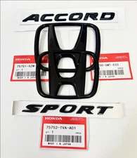 Set of 4 For 2018-2022 Honda Accord Sedan 4Dr Black Front Rear Sport Logo Emblem