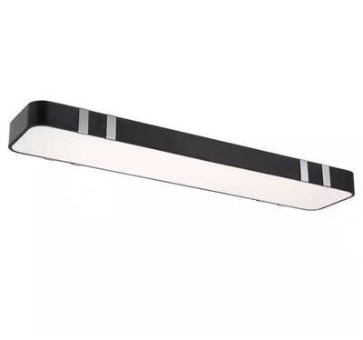 Envirolite 47 in Matte Black/Brushed Nickel Select CCT Linear LED Flush Mount