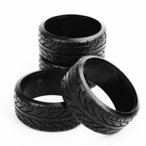 4Pcs Tyres For RC HSP HPI Racing Model Car Tires 1:10 Flat Drift On- Road Tires - Picture 5 of 9