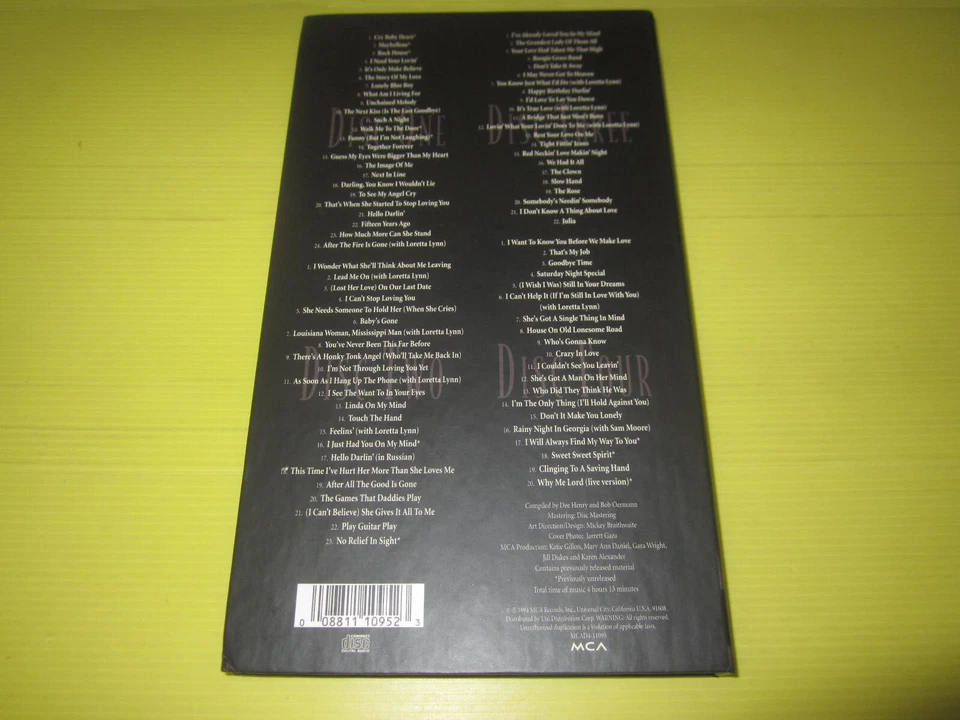 CONWAY TWITTY THE CONWAY TWITTY COLLECTION 4XCD LONG BOX-MCA REC. MCAD4-11095 NM - Immagine 2 di 4