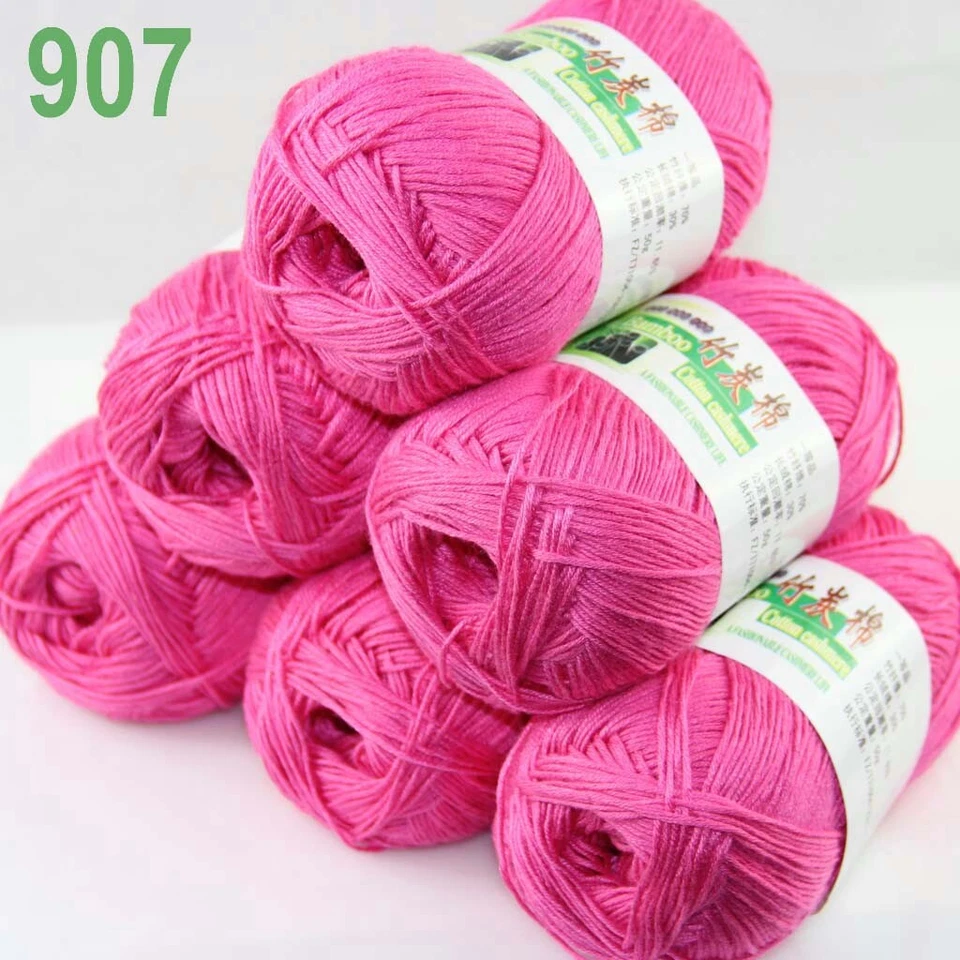 Sale Lot 6SkeinsX50g Soft Bamboo Cotton Baby Wrap Hand Knitting Crochet Yarn 907 - Image 2 of 4