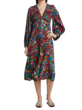 FARM RIO Tropical Garden Midi Dress $275 MSRP Size S