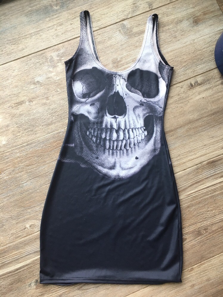black skull dress 49. MILK CLOTHING: BLACK - SIZE XS New Rare - MUSEUM ITEM Petal & Pup Emile