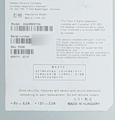 Module lecteur de bande SAS Ultrium6250 HP AQ288E#104 LTO6 d'origine - Photo 2/5