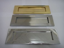 LETTER PLATE / LETTER BOX 10"x3" VICTORIAN SPRUNG IN BRASS, CHROME OR SATIN (TP)