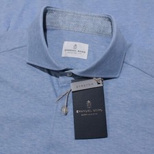 Emanuel Berg NWT Marseille Casual Button Down Shirt Size 41 16 M/L in Blue