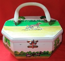 Vintage Billie Ross Of The Palm Beaches Wood Purse Horse Wagon Carry Handle