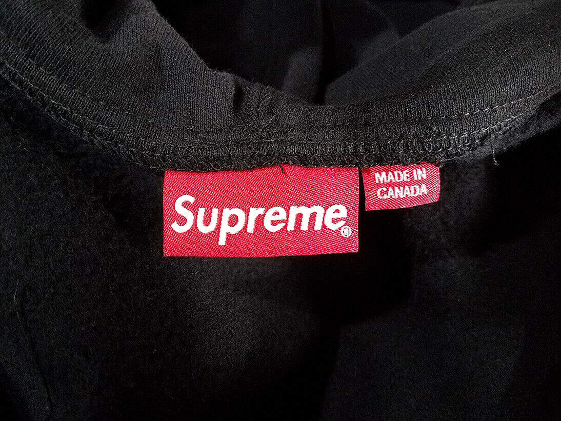 Supreme Small Box Facemask Zip Up Hooded Sweatshirt black with sticker