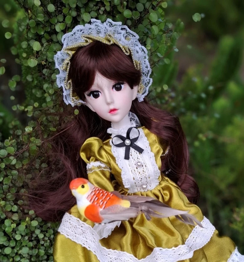 Princesa morena estilo vintage en vestido verde sedoso 60cm muñeca BJD no es una Barbie Foto 4 de 4