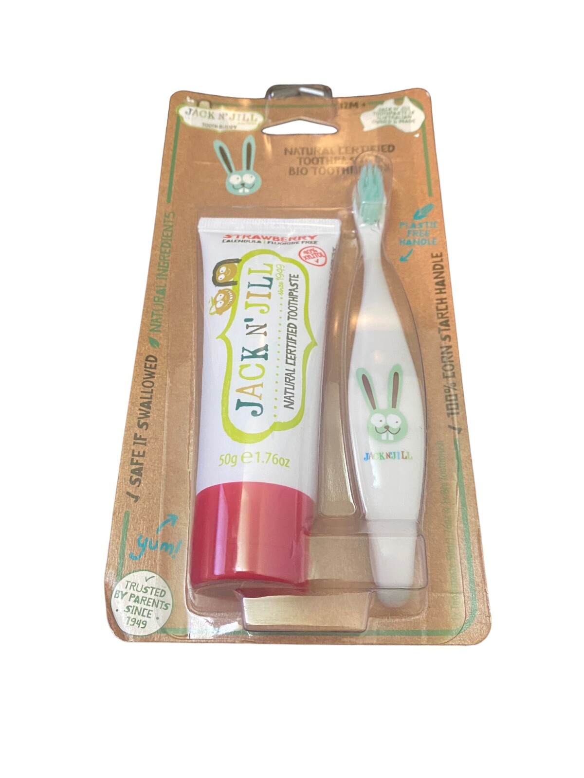 Jack N Jill Natural Toothpaste & Toothbrush Kit For Kids Str