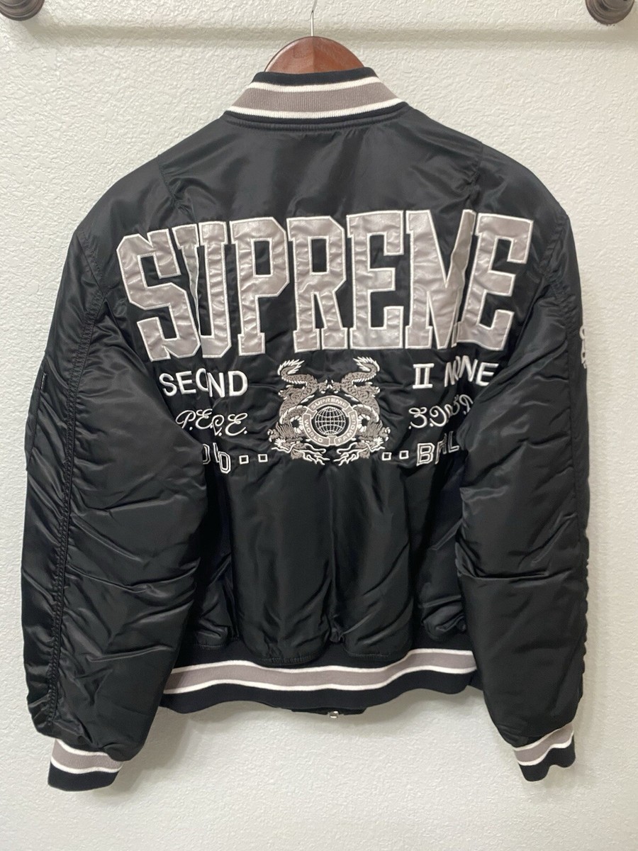Supreme SECOND TO NONE MA-1 JACKET SS22 Size M Black New | eBay