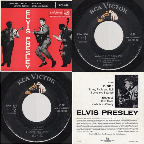 Stunning !! (NM/NM) Elvis Presley "Shake, Rattle & Roll" RCA Victor EPA-830 1956