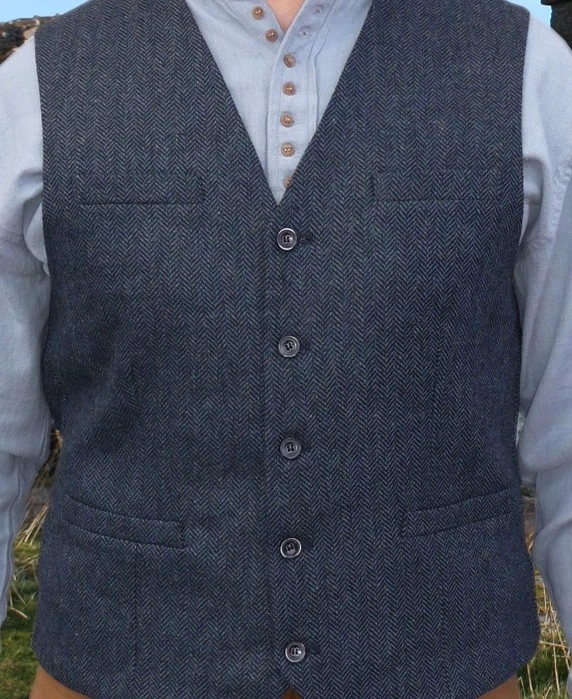 Gilet from Ireland Emerald-Isle-Irish Tweed tissu dos plein laine MIX Ireland - Photo 2/4