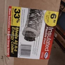 Master Flow F6IFD6X300 6"x25' Insulated Flexible Duct with R6 Silver Jacket