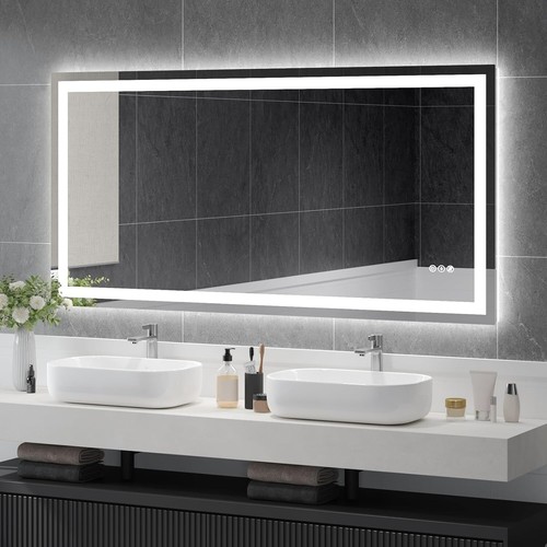 72*36 LED Bathroom Mirror Dimmable Lighted Vanity Mirror Touch Tempered Glass US - Picture 8 of 8