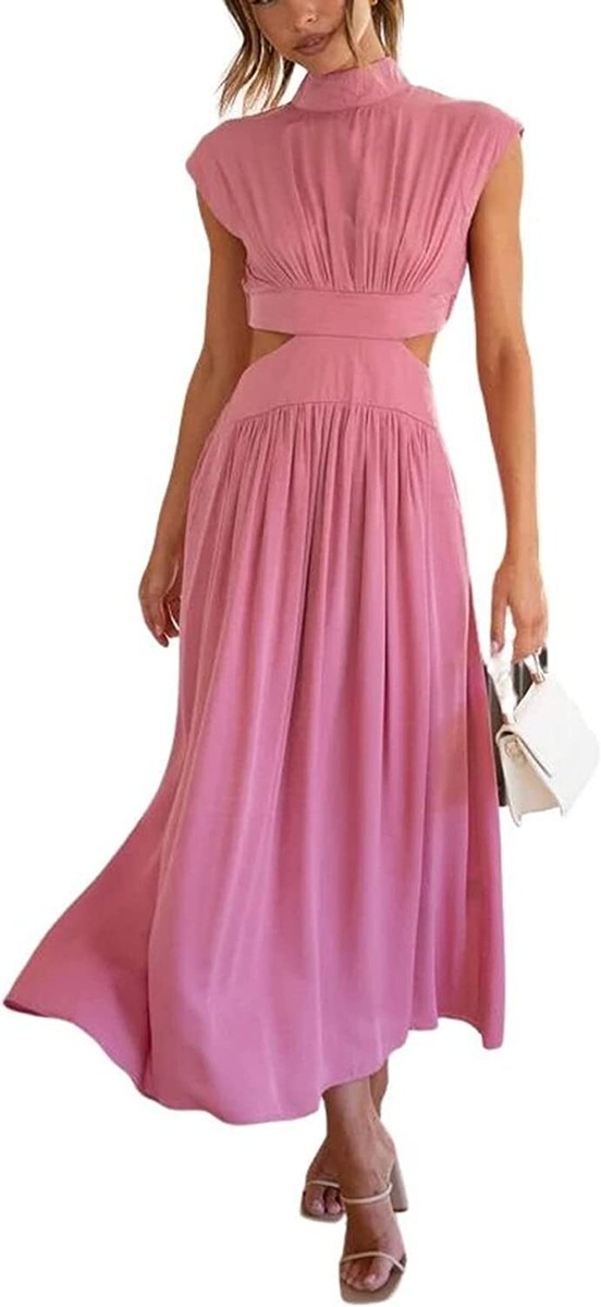 white slit dress White Satin Long Prom Dress with Slit, Elegant A-Line Backless Evening main image 0