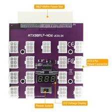 ATX 17x 6Pin Power Supply Breakout Board Adapter Converter 12V for Ethereum BTC