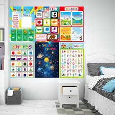 20Pcs Educational Posters Educational Preschool Poster for Homeschool School