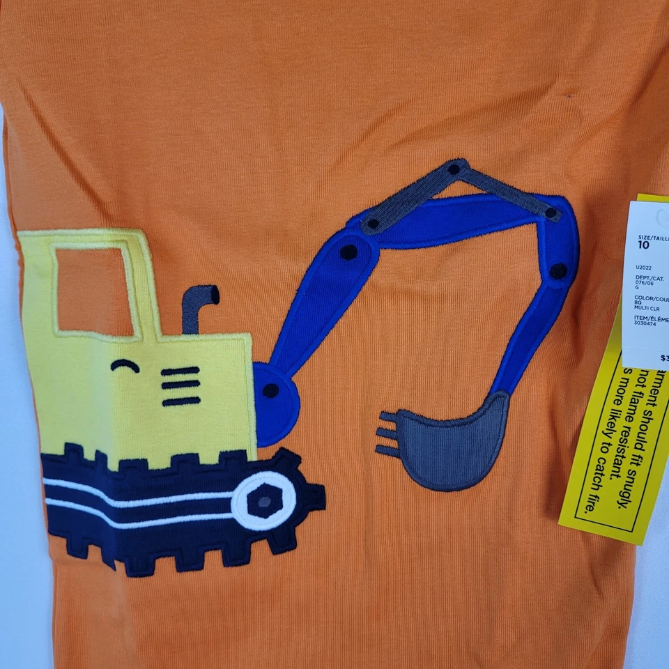 Новый с Ярлыками Gymboree мальчиков два изделия Sleepwear комплект строительного оборудования оранжевый размер 10 $33 - Изображение 3 из 4