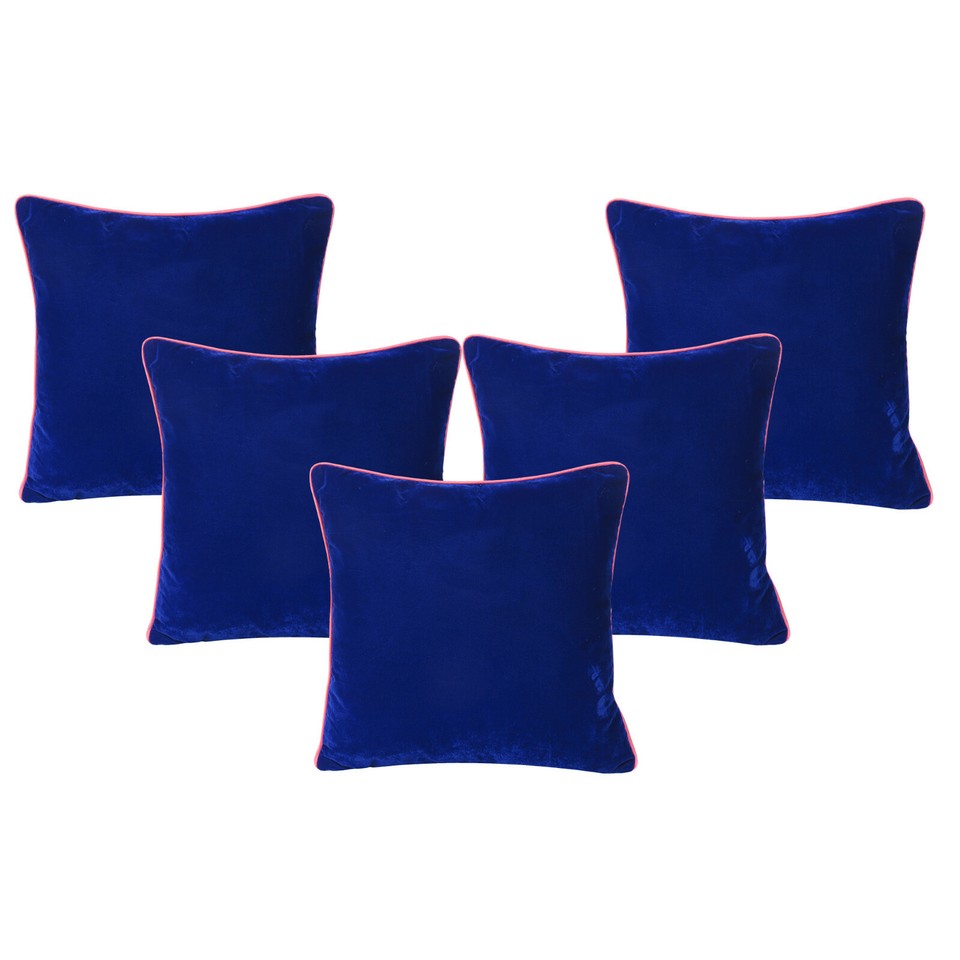 Luxury Royal Blue Velvet Cushion Cover with Zipper Closure throw Pillow case eBay