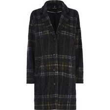 Julie Brandt Coco Wool Blend Tartan Plaid Coat Size Xs